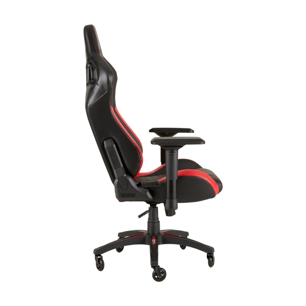 Corsair T1 Race Gaming Chair with PU Leather, 4D Adjustable Armrest, PU Caster Wheels - Black/Red