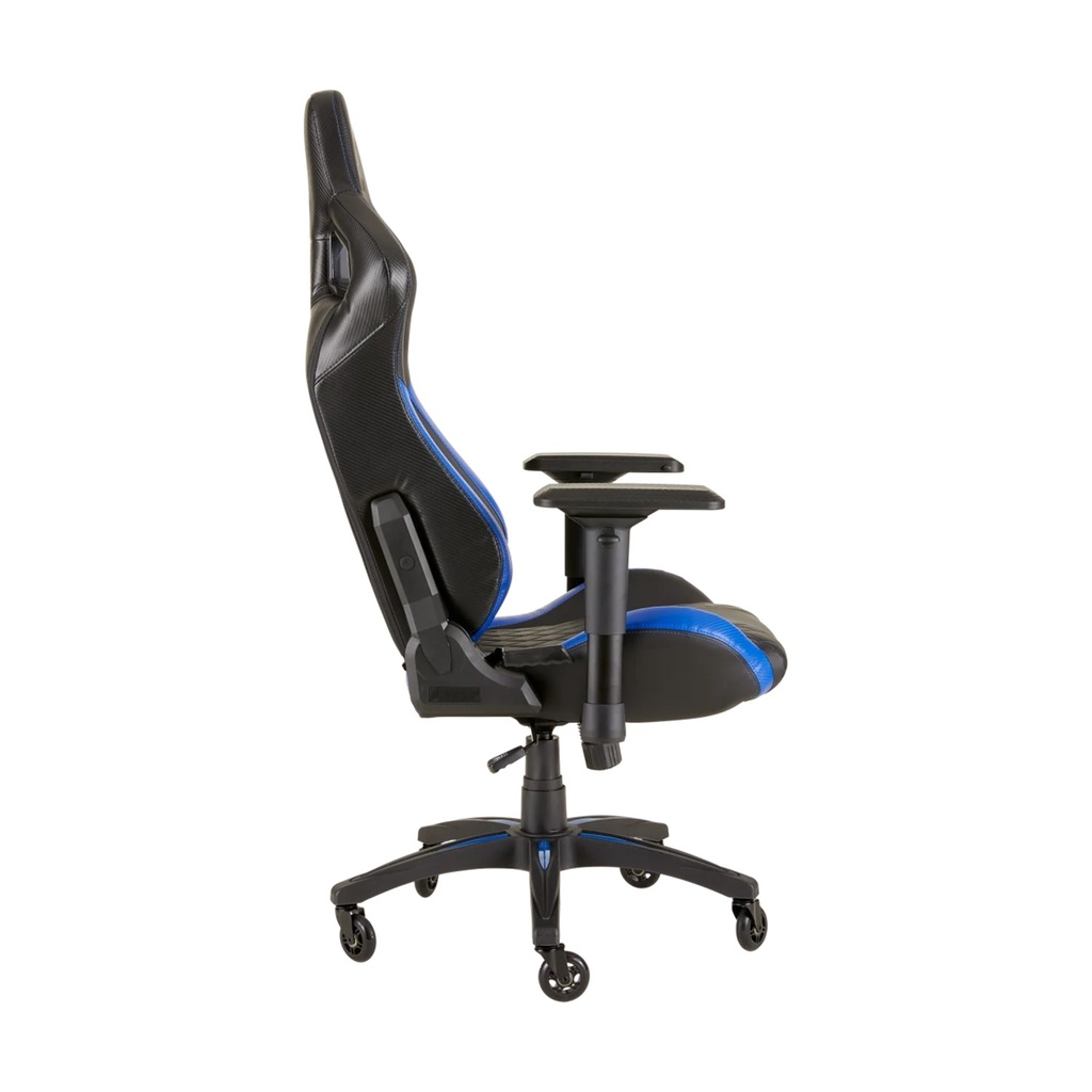 Corsair T1 Race Gaming Chair with PU Leather, 4D Adjustable Armrest, PU Caster Wheels - Black/Blue