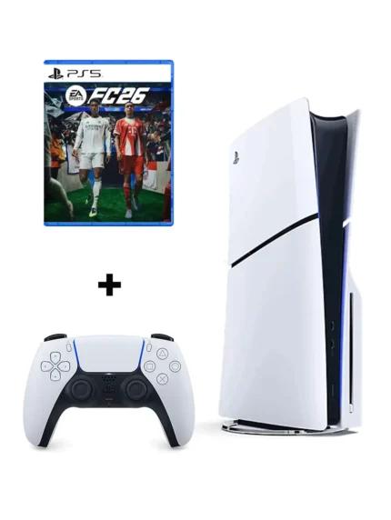 PlayStation 5 Slim Disk Edition E Chassis with FC 26 and an Extra Midnight Black Wireless Controller