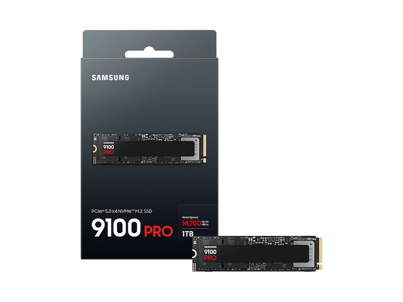 Samsung, 9100 PRO, 1TB NVMe M.2, 14,700 MB/s Internal SSD