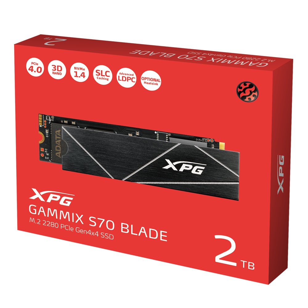 XPG GAMMIX S70 2TB M.2 2280 PCIe Gen4 x4 NVMe 1.4 7400/6800/s Internal SSD (AGAMMIXS70-2T-C)