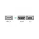 UGreen Mini Display Port to HDMI + VGA Converter Aluminum Case - Silver