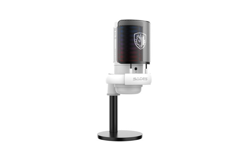 DualSense Wireless Controller PS5 White + Sades ME6S Tyto Gaming Microphone White Bundle