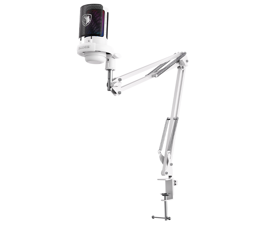 DualSense Wireless Controller PS5 White + Sades ME6S Tyto Gaming Microphone White Bundle