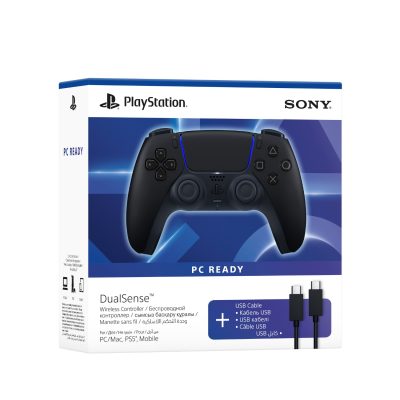 PS5 DualSense Wireless Controller - Midnight Black + USB Cable For PC