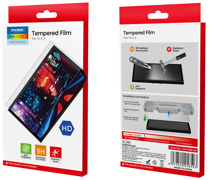 Dobe TNS-3166 Tempered Film for Nintendo Switch 2 Console