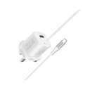 Promate 33W Super Speed Wall Charger with Quick Charge 3.0 & USB-C Power Delivery White