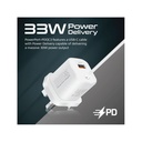 Promate 33W Super Speed Wall Charger with Quick Charge 3.0 & USB-C Power Delivery White