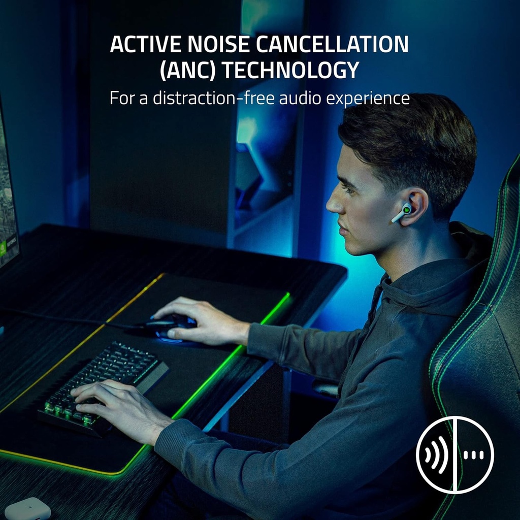 Razer Hammerhead HyperSpeed Wireless/Bluetooth Multi-Platform Gaming Earbuds For PC,PS5,Xbox One/S,Switch & Mobile Devices