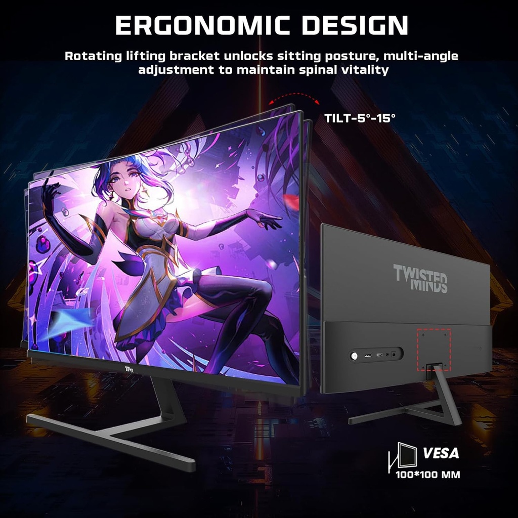 Twisted Minds 24'' Fast IPS Panel 180Hz 0.5ms FHD HDMI 2.0 HDR Gaming Monitor