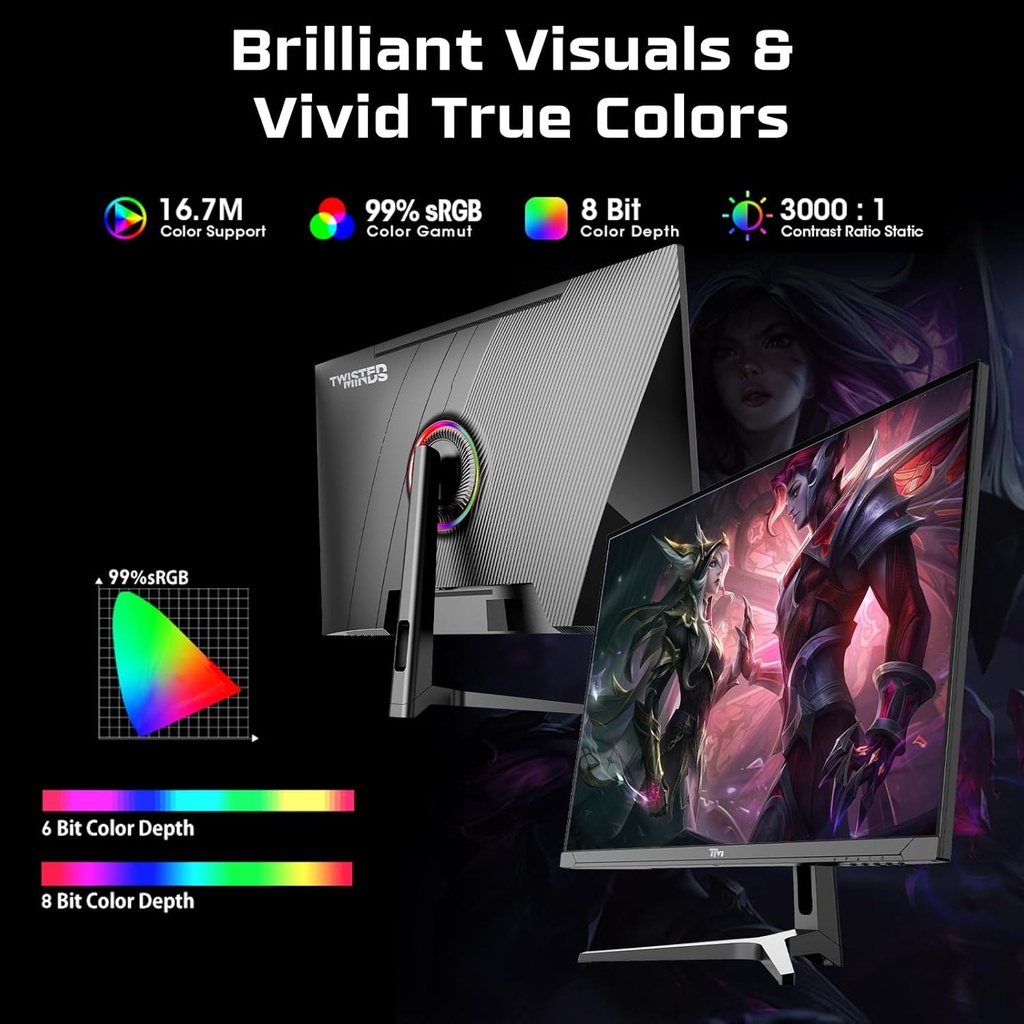 Twisted Minds 32'' Fast VA Panel 240Hz 0.5ms 2K HDMI 2.1 HDR Gaming Monitor (PS5 Compatible)