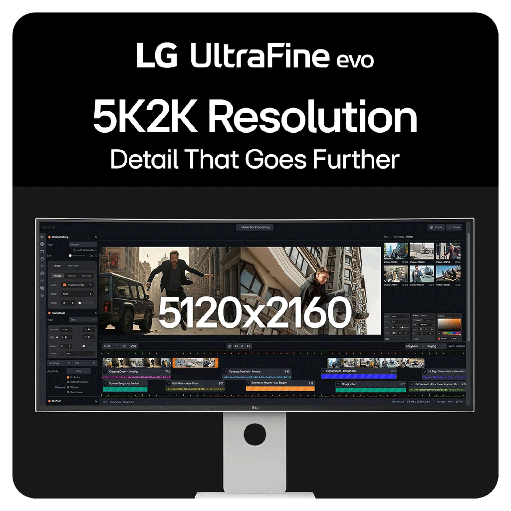 LG 40" UltraFine evo™ 5K2K WUHD Nano IPS 120Hz 5ms Curved Monitor With Thunderbolt™ 5 PD 96W