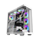 Aigo DarkFlash DS900W Gaming PC Case with 7 ARGB Fans Pre Installed, Tempered Glass Panels - White