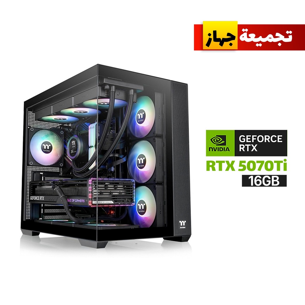 [CA-1Z2-00M1WN-00-GPC4] Gaming PC AMD Ryzen 7-7800X 3D Processor, ASUS Prime X870-P WiFi Motherboard, 32GB RAM DDR5 (6000), 2TB SSD NVME (6000), RTX 5070Ti 16GB VGA, 1000 WATT PSU GOLD, Thermaltake L360 Liquid Cooler, Thermaltake View 380TG Mid Tower with 4 ARGB Fans,Win 11 Pro