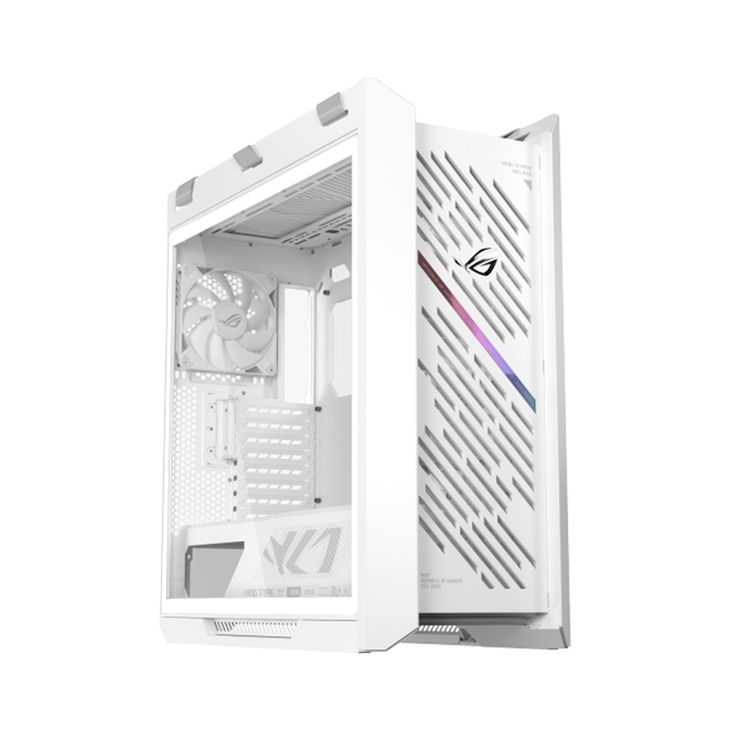 [90DC00W3-B39000] Asus Rog Strix Helios II GX601S EATX Mid-Tower Aluminum Frame Fornt & Left Side Tempered Glass Panel Case - White