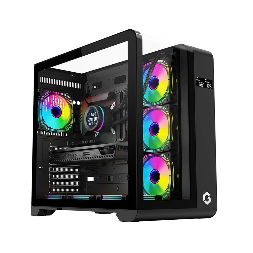 [GO-INFINITY-M-LT] GameOn Infinity Midnight Series ARGB Mid Tower Gaming Case With (4 ARGB Fans Included) - Black