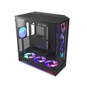 NZXT H9 Flow RGB+ Large Dual-Chamber ATX Mid-Tower Airflow Two Panel Front & Left Side Tempered Glass Case with 7 RGB Fans-Black