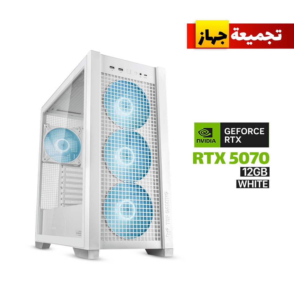 [90DC00I3-B19000-GPC4] Gaming PC Ryzen 7 7800X3D, GigaByte B850M DS3H ICE AMD DDR5 MotherBoard, 32GB DDR5 (6000) RAM, 2TB NVMe (6000) SSD, ZOTAC RTX 5070 12GB VGA White, 850 WATT GOLD PSU, L360 Liquid Cooler White, Asus TUF Gaming GT302 ARGB Case White, Windows 11 Pro License