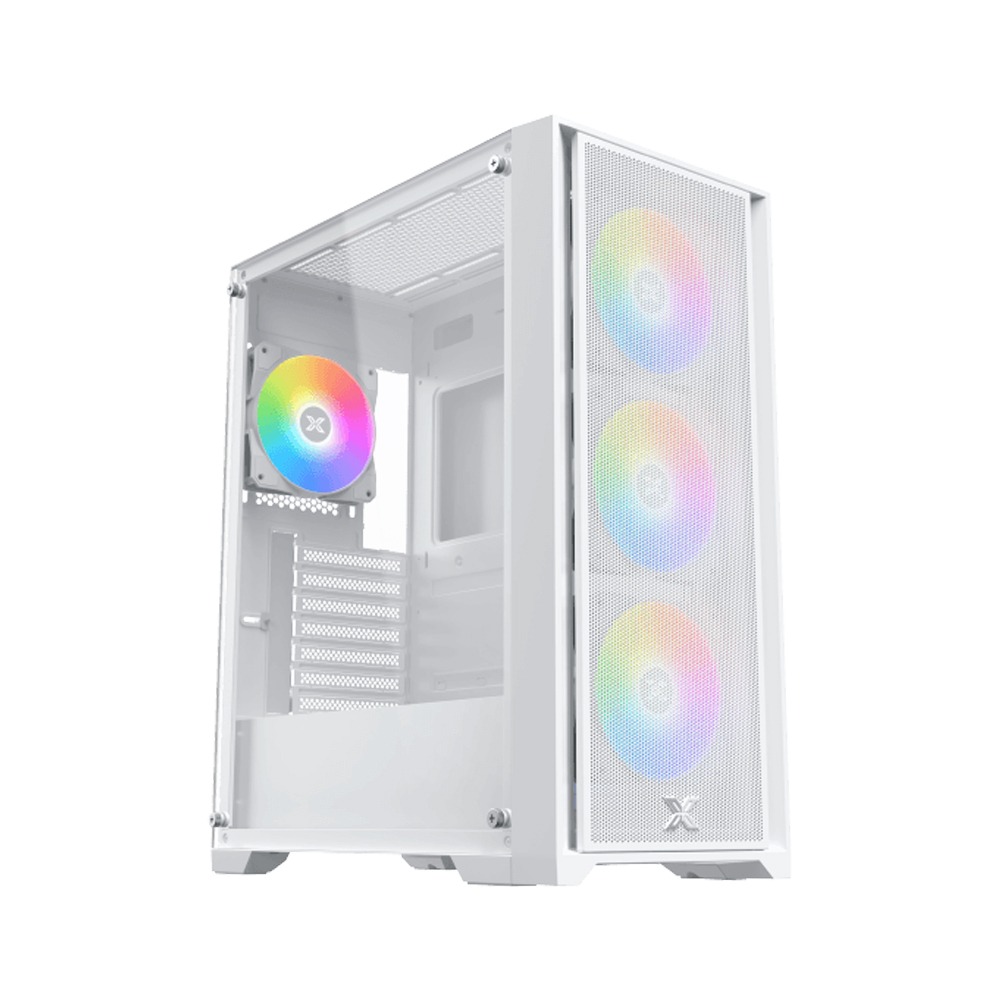 [EN42867] Xigmatek Gaming X II Arctic ATX Left Side Tempered Glass Panel Case with 4 ARGB Fans - White