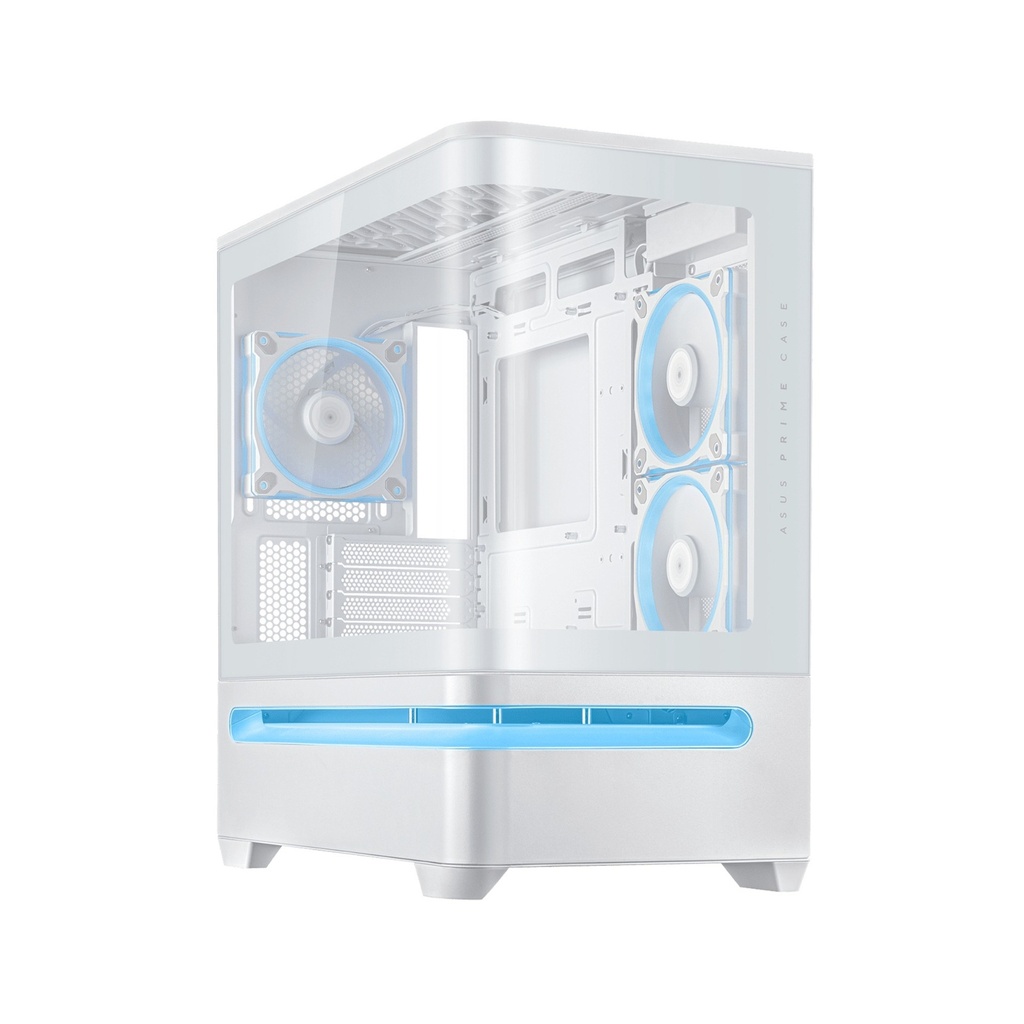 [90DC00P3-B19000] Asus Prime AP202 Mid Tower Fornt & Left Side Tempered Glass Panel Case With 3 ARGB Fans - White