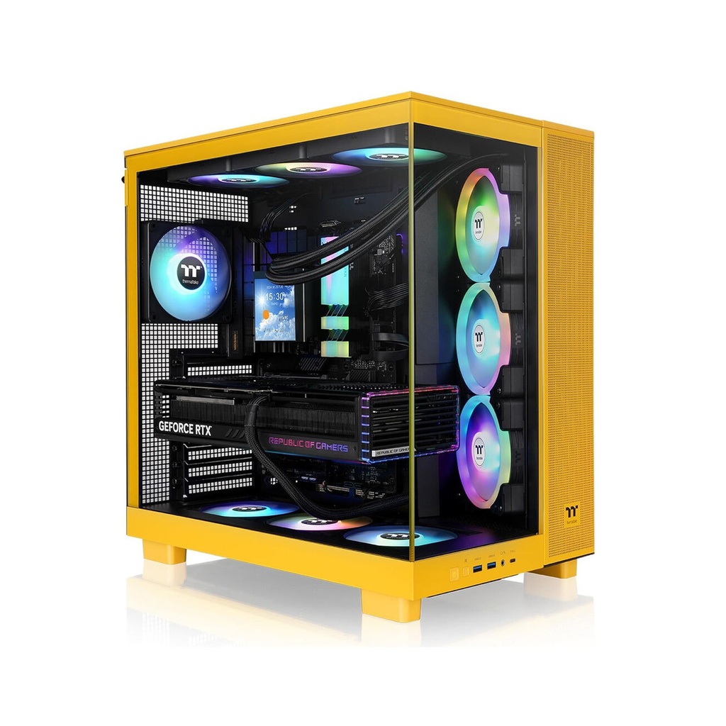 [CA-11E-00M4WN-00] Thermaltake View 380 XL TG Mid Tower Two Panel Front & Left Side Tempered Glass Case with 4 ARGB Fans - Bumblebee