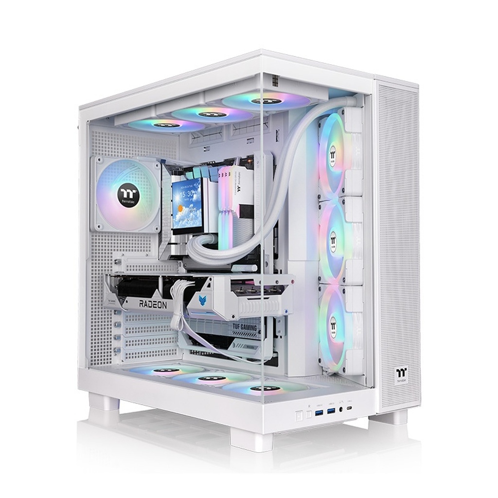 [CA-11E-00M6WN-00] Thermaltake View 380 XL TG Mid Tower Two Panel Front & Left Side Tempered Glass Case with 4 ARGB Fans - White