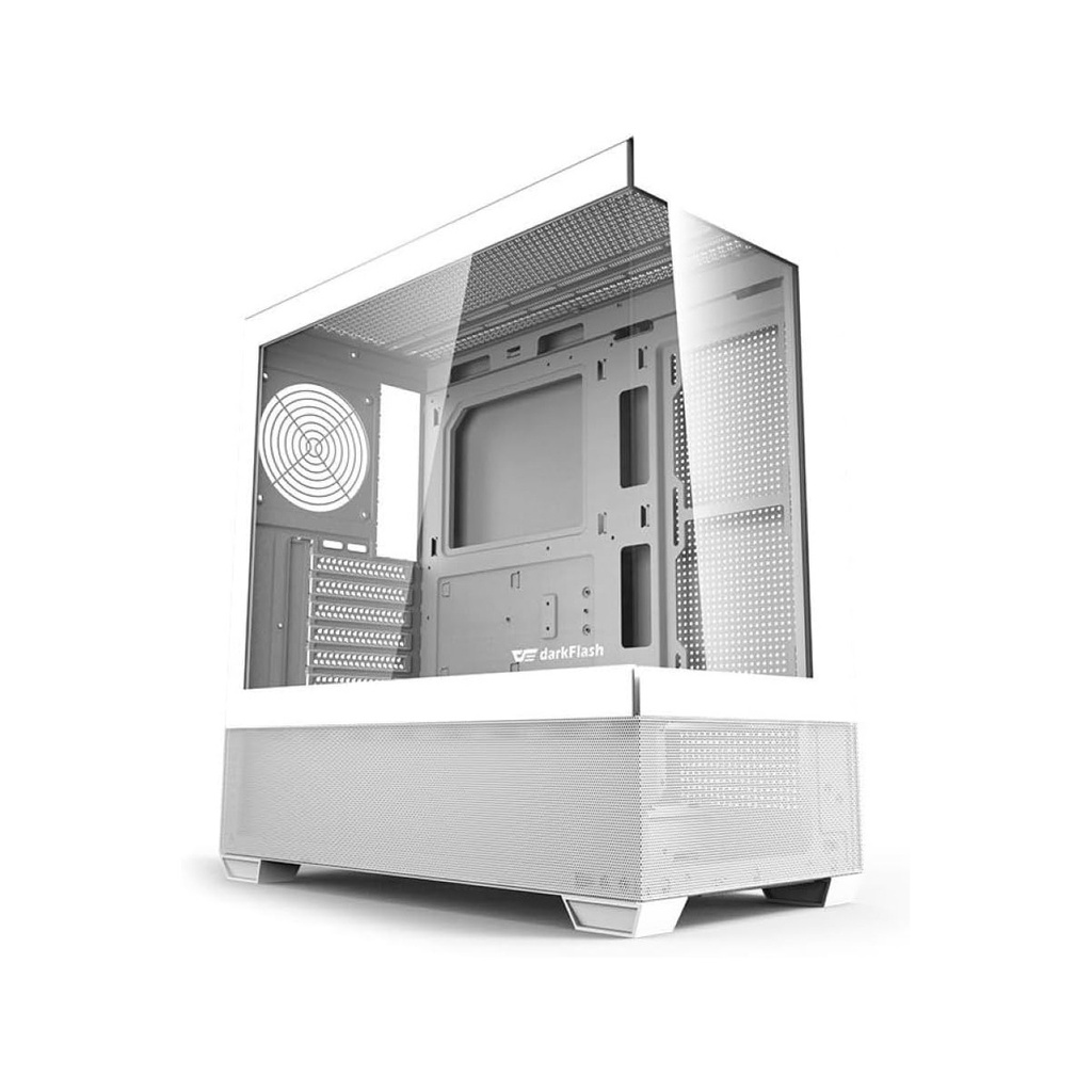 [DS900AIR-WHITE] DarkFlash DS900 Air ATX Mid Tower Front Side & Left Side Tempered Glass Panel Case With 3 Fan RGB With RGB Controller - White
