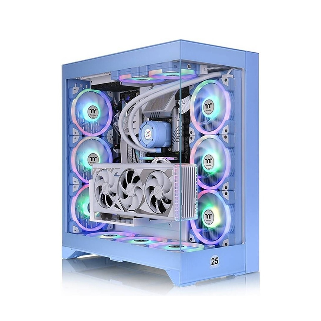 [CA-1Y3-00MFWN-00] Thermaltake CTE E600 MX Hydrangea E-ATX Case, Centralized Thermal Efficiency Design, Interchange Mesh & TG Front Panel 3Way VGA Mounting Bracket 400mm PCIe4 Riser Cable, Blue | CA-1Y3-00MFWN-00