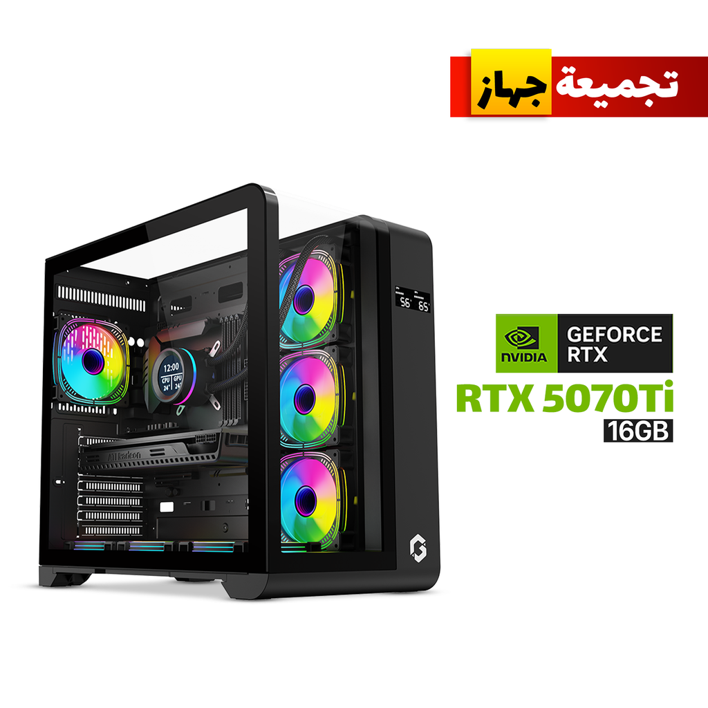[GO-INFINITY-M-GPC1] Gaming PC Intel Ultra 7 265K CPU, Asus Z890-P WiFi MotherBoard, 32GB DDR5 (6000) RAM, 2TB NVMe Gen-4 SSD, GigaByte RTX 5070 Ti 16GB VGA, 850 Watt GOLD PSU, L360 Liquid Cooler, GameOn Infinity Series Digital Display Screen Case, Windows 11 Pro License