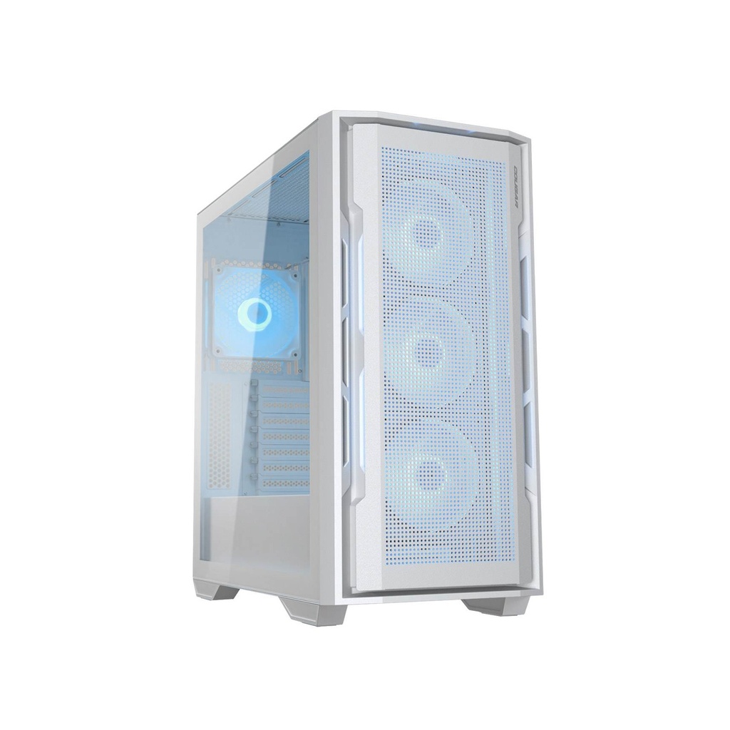 [385C780.0002] Cougar UniFace RGB Mid Tower Tempered Glass Side Panel Case With 4 Fan RGB - White
