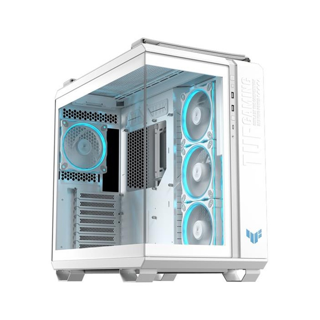 [90DC0093-B19010] Asus Tuf Gaming GT502 Horizon Mid Tower Two Panel Front & Left Side Tempered Glass Case with 4 ARGB Fans - White