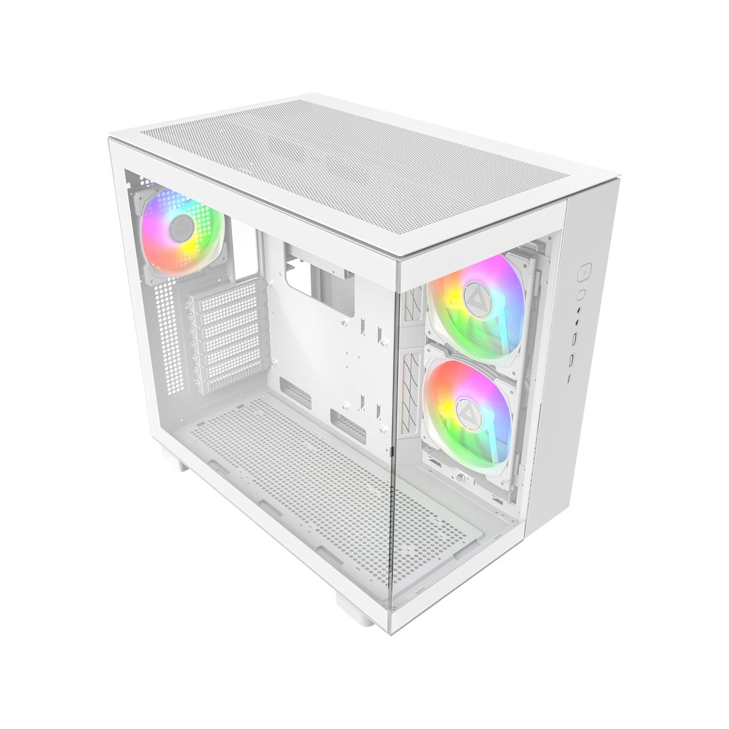 [KING] Montech King95 Pro Mid Tower Two Panel Front & Left Side Tempered Glass Case with 6 RGB Fans - Black