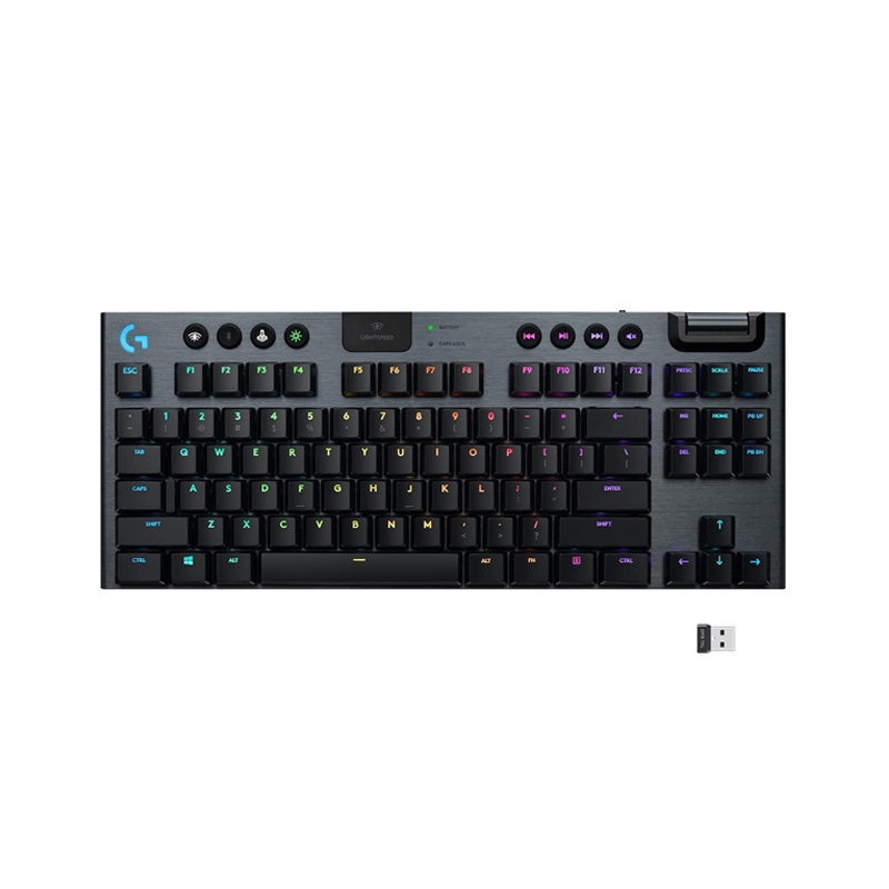 [920-009503] Logitech G915 TKL LIGHTSPEED LIGHTSYNC RGB Wireless Mechanical Gaming Keyboard GL Tactile Switch - Black