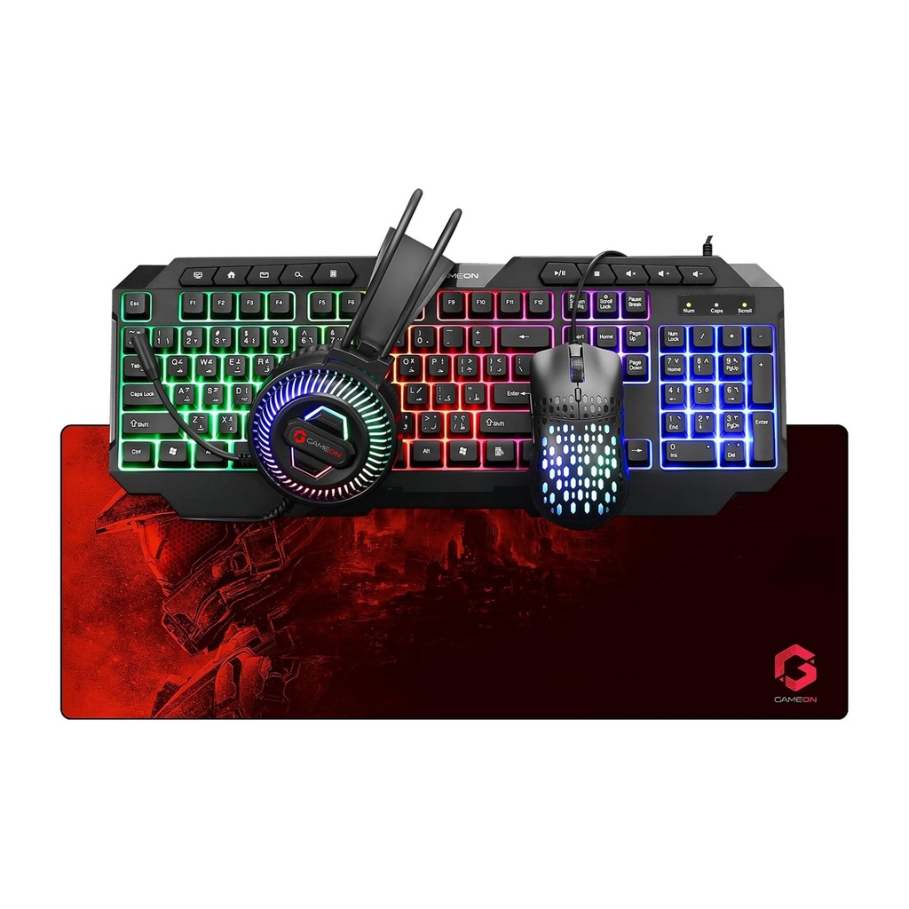 [Go-Cypher-XL] Gameon Cypher XL All-In-One Bundle Wired Keyboard, Headset, Mouse & Mousepad