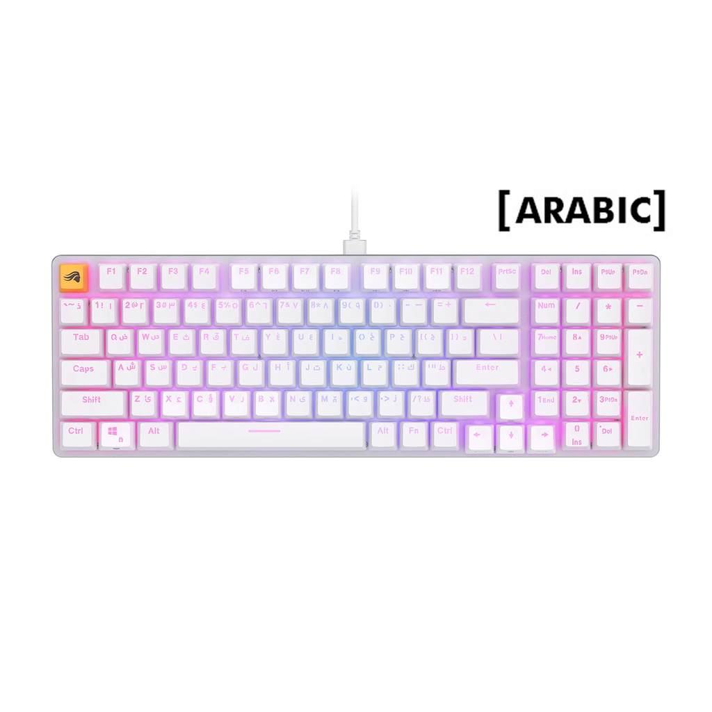 [GLO-GMMK2-96-FOX-W-AR] Glorious GMMK2 Full Size 96% Pre-Built Edition Modular Wired Mechanical Keyboard (Arabic) - White