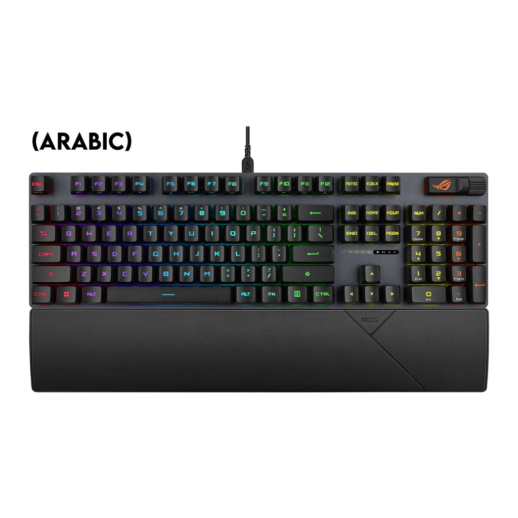 [90MP0350-BKCA00] Asus XA11 Rog Strix Scope II Wired Optical Mechanical Gaming Keyboard RX Red Switch Linear & Swift (Arabic) - Black