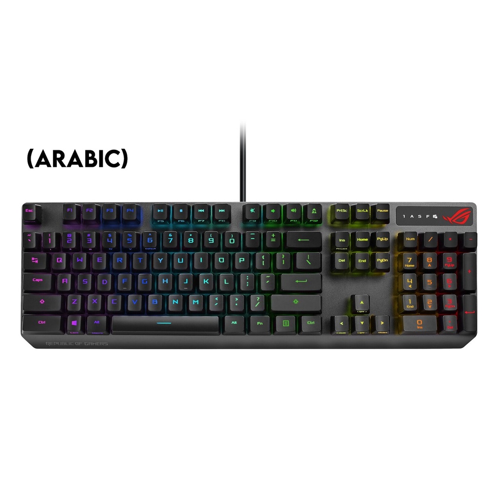 [90MP0240-BKCA00] Asus XA05 ROG Strix Scope RX RED Optical Mechanical Switch RGB Wired Gaming Keyboard, Arabic, Black