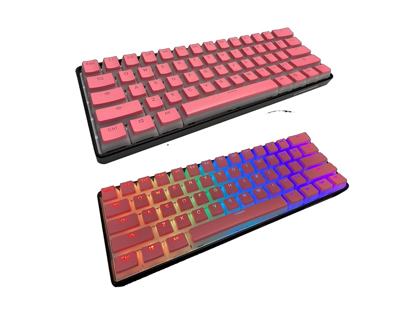 [KRKN-PNK-PD] Kraken Pink Pudding Keycap Set 108 Doubleshot PBT Backlit Keycaps (ISO Keys Included)