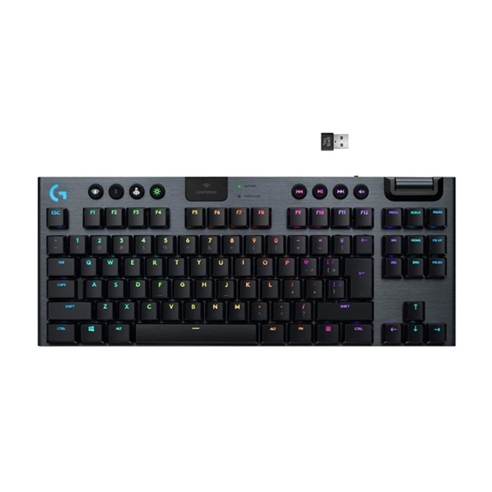 [920-009537] Logitech G915 Tenkeyless Light Speed Wireless RGB Mechanical Gaming KeyBoard GL Clicky Switch - Black