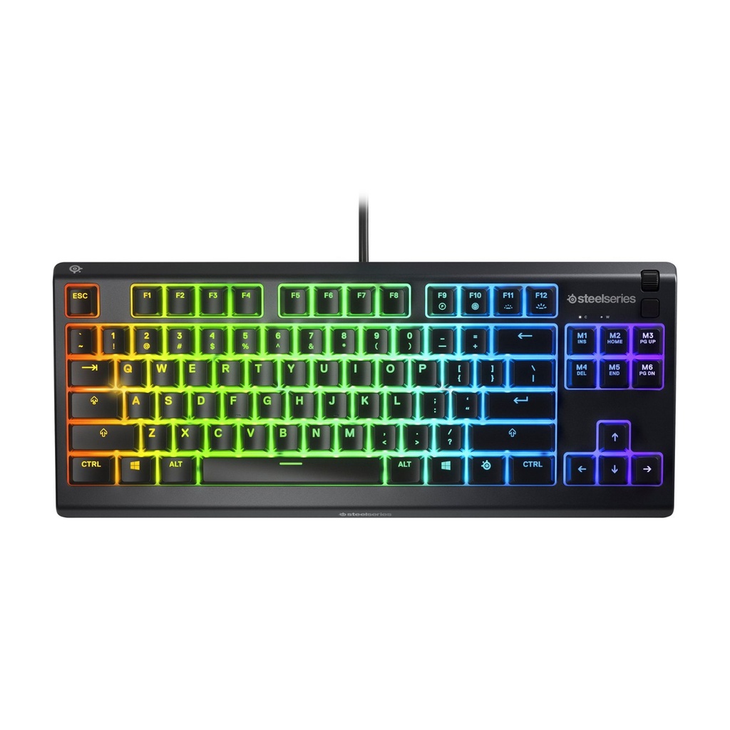 [64831] SteelSeries Apex 3 TKL Wired RGB Gaming Keyboard Whisper Quiet Gaming Switches,8-Zone RGB Illumination, Dedicated Multimedia Controls, For PC, PS5 & Xbox