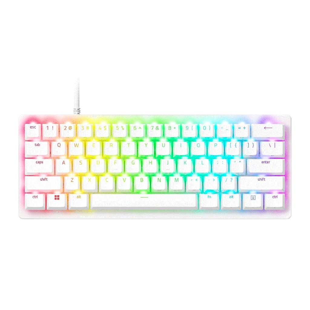[RZ03-04991800-R3U1] Razer HuntsMan V3 Pro Mini White Edition 60% Analog Optical Esports Keyboard, Rapid Trigger Mode,Analog Optical Switch Gen -2