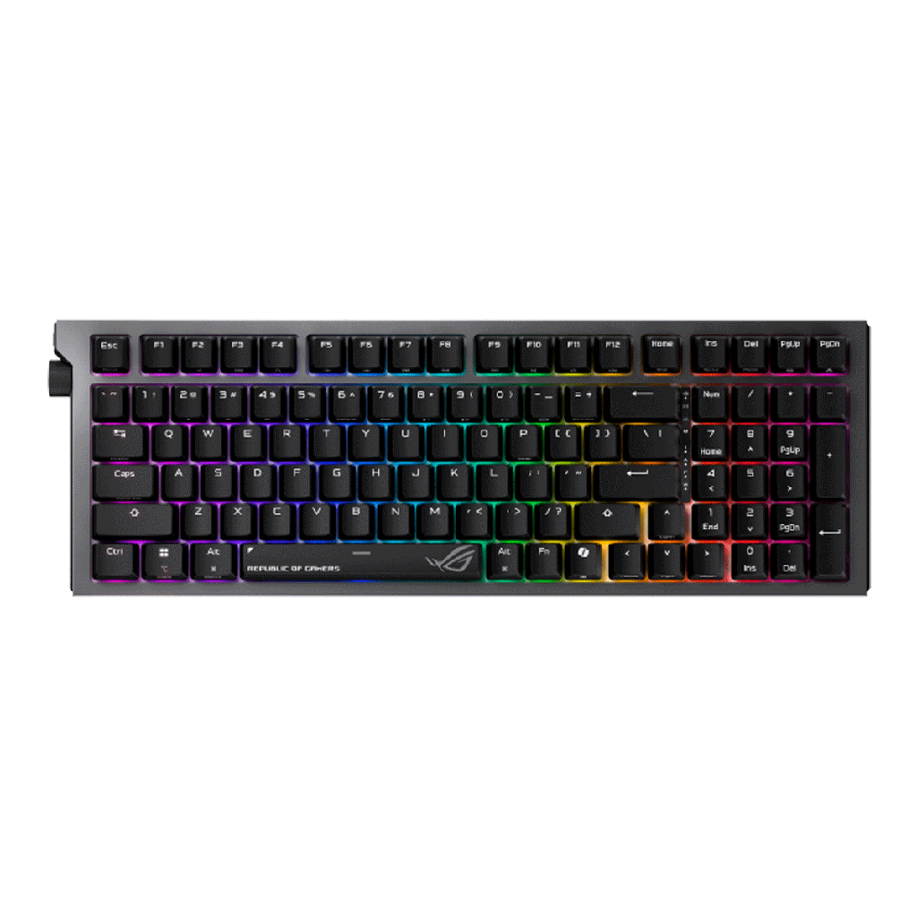 [90MP04IF-BKCA03] ASUS ROG Strix Morph 96 Wireless Mechanical Gaming Keyboard, Hot Swappable, ROG NX Snow V2 Switches, Tri Mode Connectivity 2.4GHz Bluetooth USB C, English-Arabic Layout, Gasket Mount Design | 90MP04IF-BKCA03
