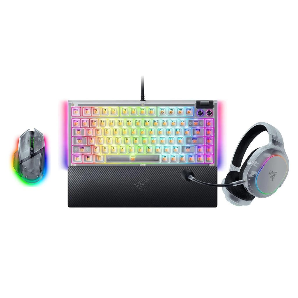 [RZ04-05220400-R3M1-RZ03-05003500-R3M1-RZ01-05240400-R3G1] Bundle Offer - Razer Barracuda X Chroma Wireless Gaming Headset Phantom White Edition + Razer BlackWidow V4 75% Wired Gaming Keyboard Phantom White Edition + Razer Basilisk V3 Pro Wireless Gaming Mouse Phantom White