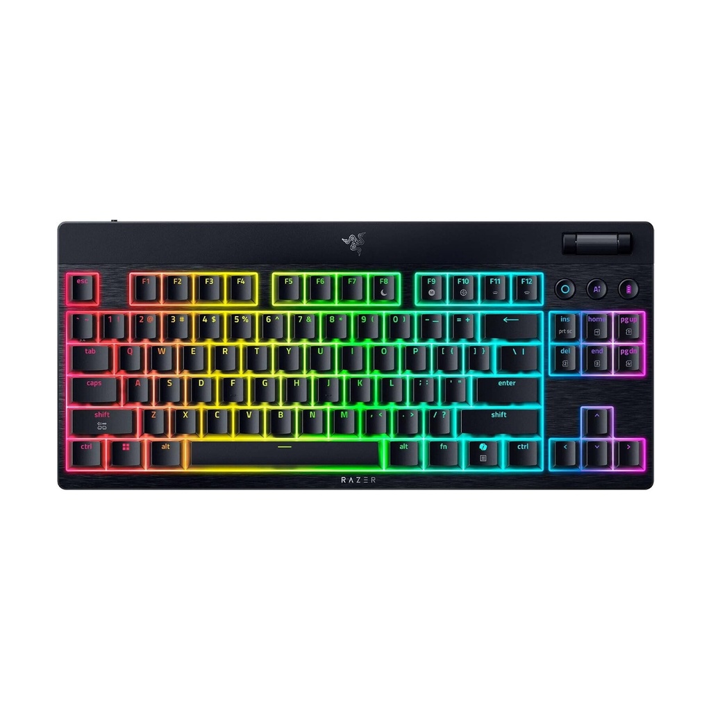 [RZ03-05450500-R3M1] Razer Black Widow V4 Low-Profile Tenkeyless Hyper Speed US ,RGB Wireless Mechanical Gaming Keyboard Green Switch- Black