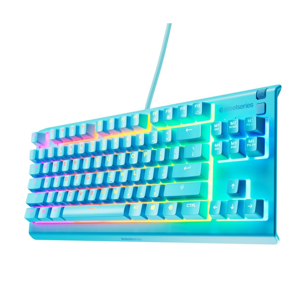 [64933] SteelSeries Apex 3 TKL Wired RGB Gaming Keyboard Water and Dust Resistant Whisper Quiet Switches - Aqua