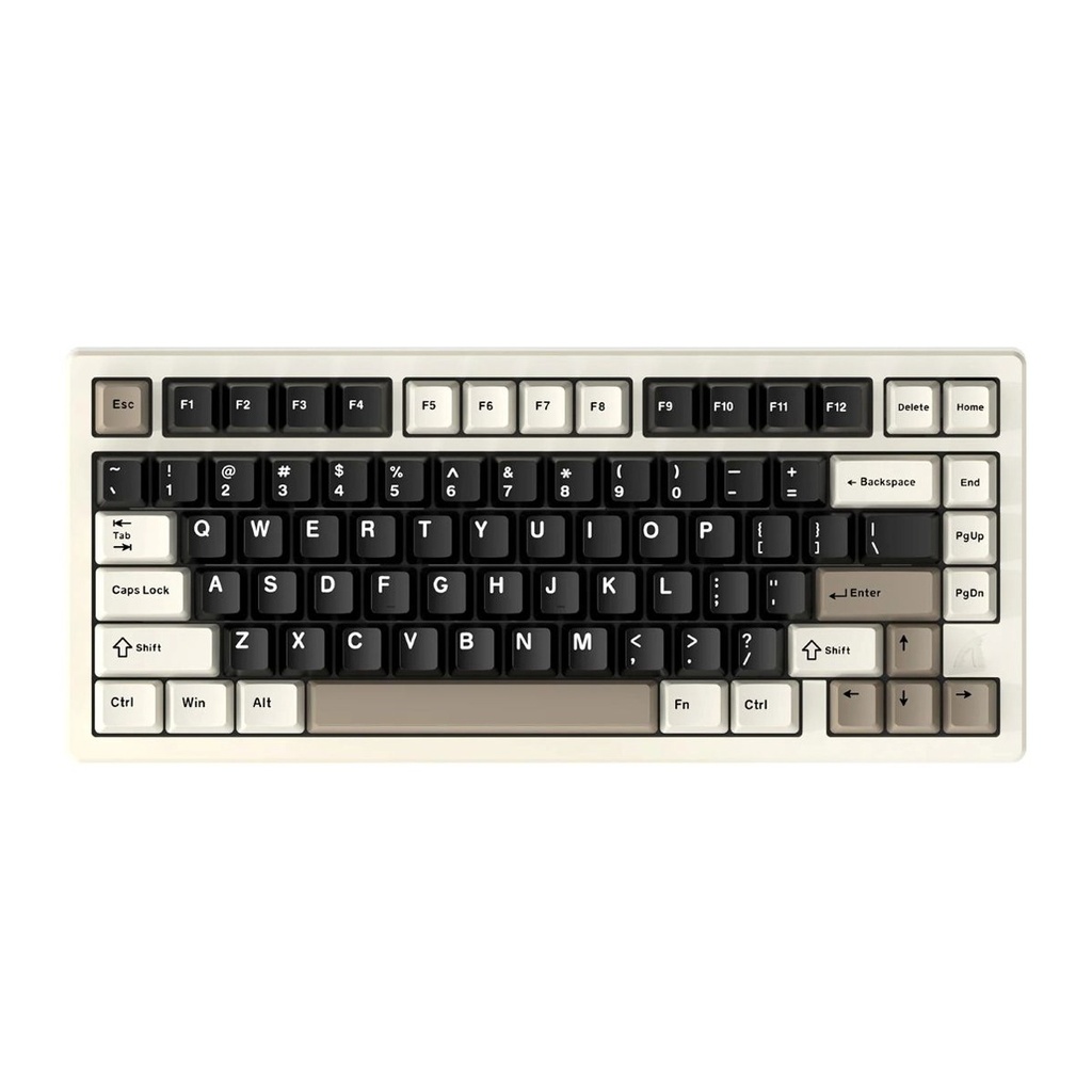[X75-CHWHT] Attack Shark X75 81 Key (Wired+2.4G+Bluetooth)Tri-Model Switch Heap Of Aluminum Gaming Keyboard-Cheese White
