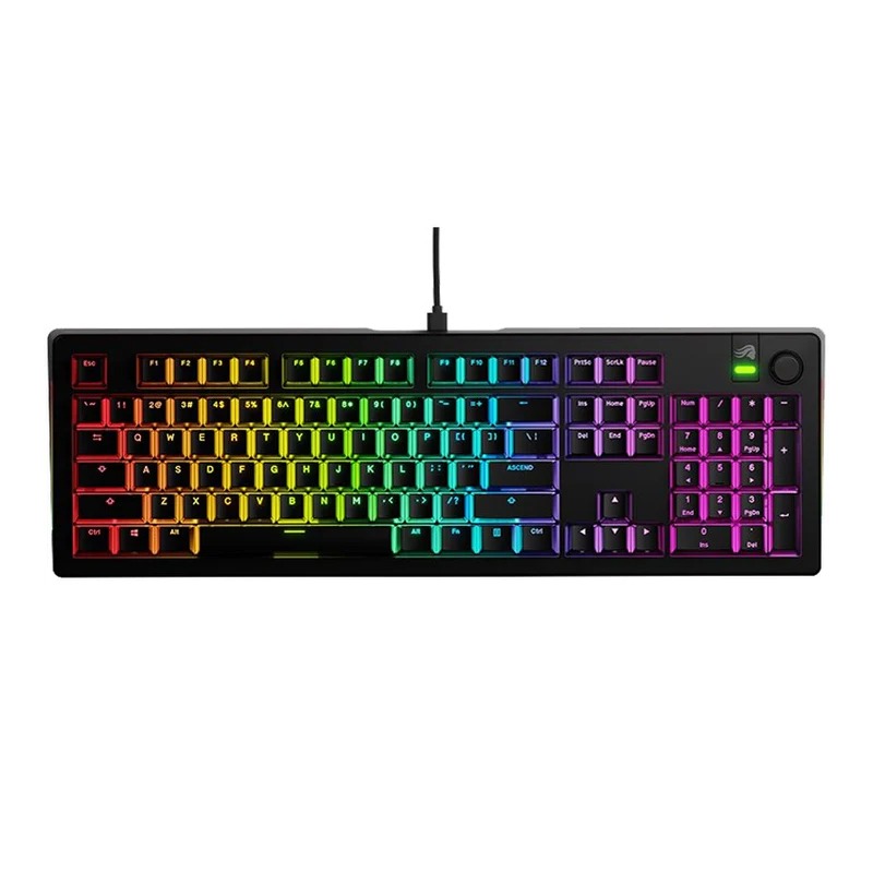 [GLO-KB-GMMK3-100-PB-FOX-W-BLK-US] Glorious GMMK 3 100% Prebuilt Wired Mechanical Gaming Keyboard Lubed Linear Mechanical Switch-Black (US Layout)