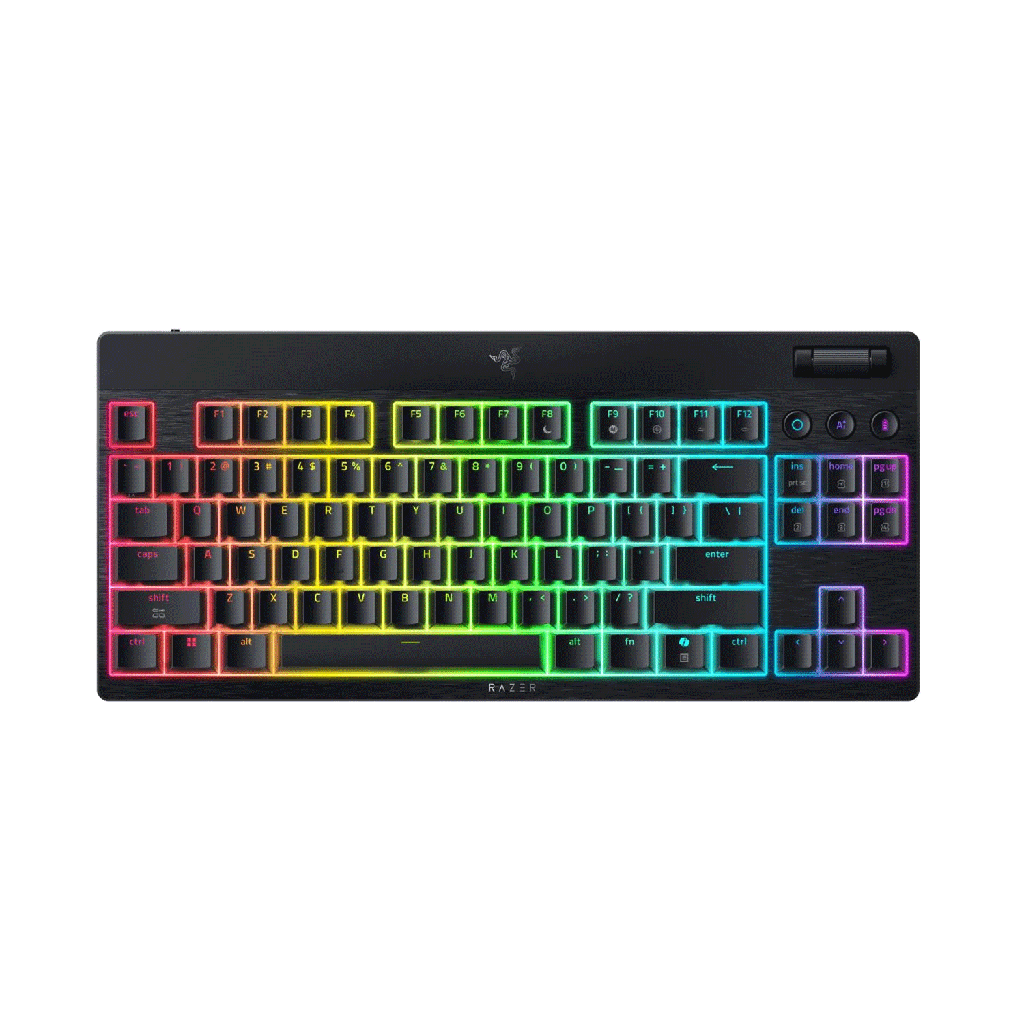 [RZ03-05450100-R3M1] Razer BlackWidow V4 TKL HyperSpeed Wireless/Bluetooth/Wired Chroma RGB Gaming Keyboard, Yellow Linear Switches,Up to 980 Hrs Battery Life, Black | RZ03-05450100-R3M1
