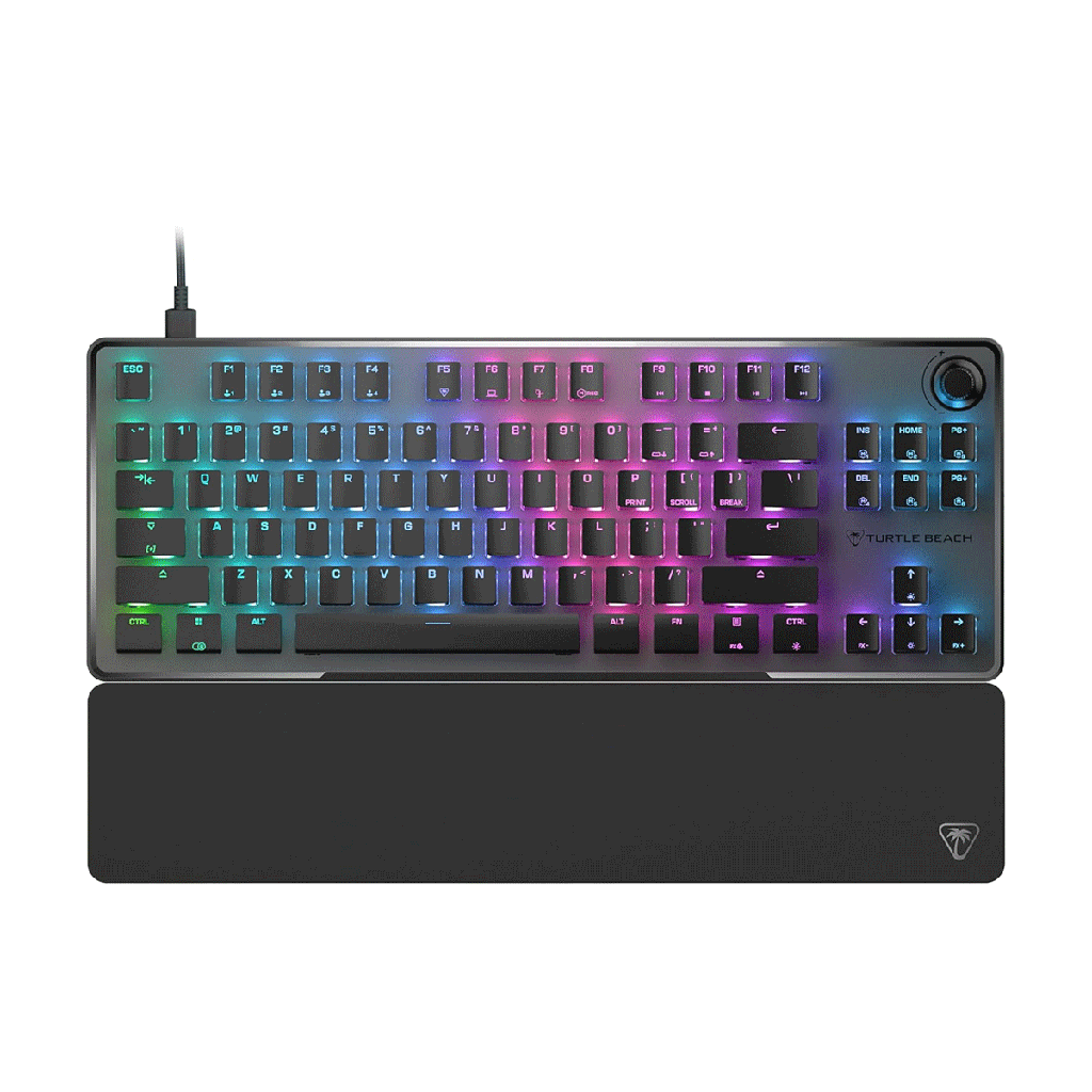 [TBK-2002-01-US] Turtle Beach Vulcan II TKL Pro Wried USB Magnetic Mechanical RGB Gaming Keyboard, Analog Hall-Effect Switches, Adjustable Actuation, Rapid Trigger, Swappable Keycaps, Tenkeyless Design, Anti-Ghosting – Black | TBK-2002-01-US
