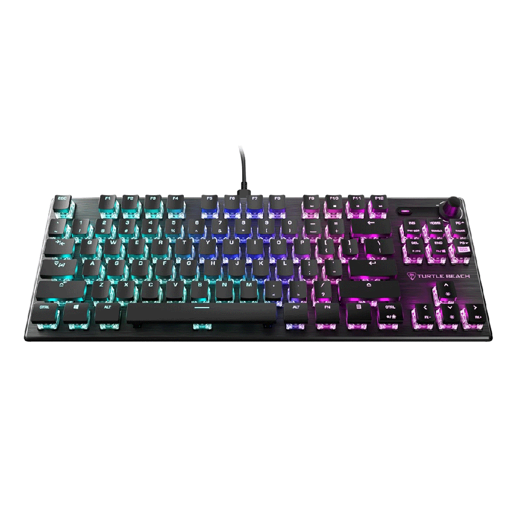 [TBK-2001-01-US] Turtle Beach Vulcan TKL Wired Mechanical Gaming Keyboard, AIMO RGB Lighting, Linear TITAN Switches, Aluminum Top Plate, Detachable USB-C Cable, Black | TBK-2001-01-US